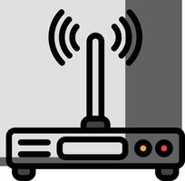 A wireless router with a black and white image vector