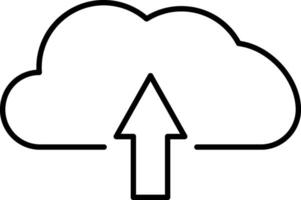 Cloud icon with arrow pointing up vector
