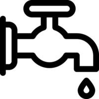 A black and white image of a tap with a drop vector