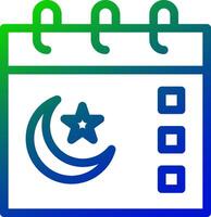 A calendar with a star and crescent vector