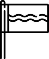 A black and white flag with waves on it vector