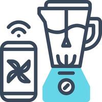 A blender and a smartphone are connected to a wifi network vector