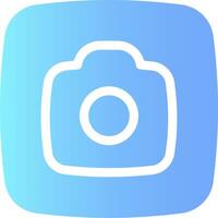 The icon for a camera on a blue background vector
