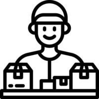 A man with a box on his head and a smile vector