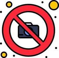 No photography sign with a camera in it vector
