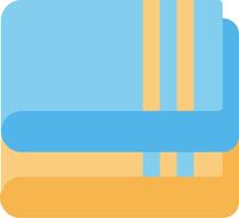 A blue and yellow towel with a blue stripe vector