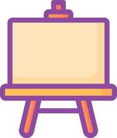 An easel with a blank canvas on it vector