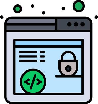 un web página con un candado icono y un verde botón vector