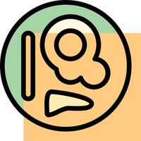 A circle with a knife and fork in it vector