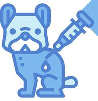A dog with a syringe in its mouth vector