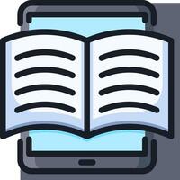 An open book on a tablet computer vector