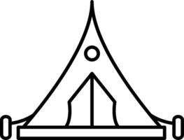 A tent outline on a white background vector