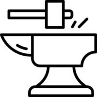 An anvil with a hammer on it vector