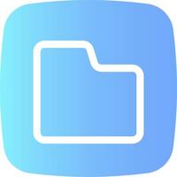 A blue folder icon with a white line vector
