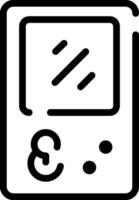 A black and white image of a game console vector