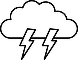 A black and white cloud with lightning in it vector