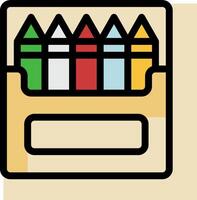 A box with crayons in it vector