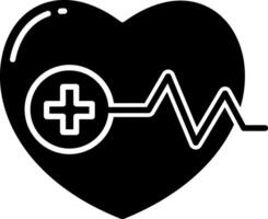 Heartbeat icon with a cross and a heartbeat vector