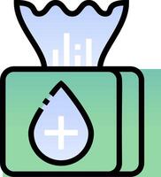 A green box with a drop of water on it vector