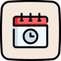 Calendar icon with clock on it vector