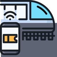A train with wifi and a phone vector