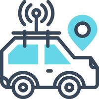 Car with wifi icon vector