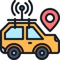 Car with wifi icon vector
