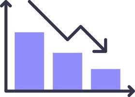 A graph showing a downward trend vector