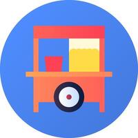 A colorful icon of a food cart vector