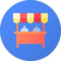 A colorful icon of a market stall vector