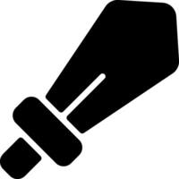 A black and white icon of a knife vector