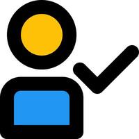 A person with a check mark on their forehead vector