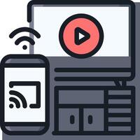 streaming on a smartphone and a computer vector