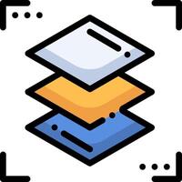A stack of three different colored pieces of paper vector