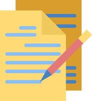 Clipart image of a writing paper with a pen vector