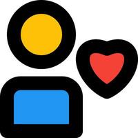 A person with a heart and a person with a blue heart vector