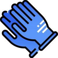 A blue glove with a blue cross on it vector