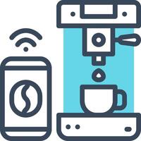 Coffee maker and smartphone icon vector