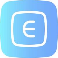 The e icon on a blue and white square vector