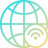 Global wifi icon vector