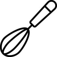 A whisk is shown in a black and white drawing vector