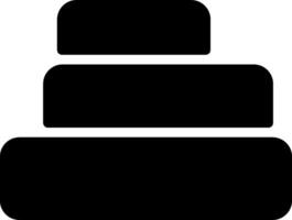 A black and white image of a stack of three cake vector