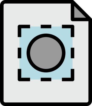 A file icon with a circle in the middle vector