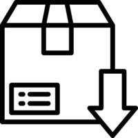 A black and white image of a box with an arrow pointing to it vector