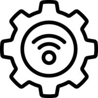 A wifi icon on a gearwheel vector