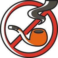 No smoking sign with pipe and tobacco illustration vector