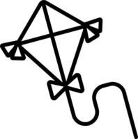 A black and white drawing of a kite vector