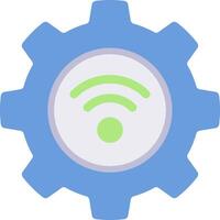 A gearwheel with a wifi symbol on it vector
