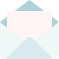 An open envelope with a blank piece of paper inside vector