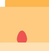 A red egg sitting on top of a yellow box vector